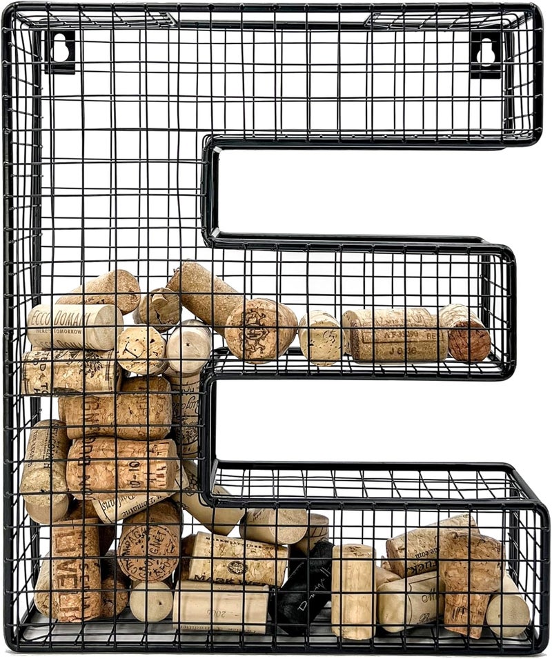 Oeno Wine Cork Holder Metal Display Collector Full Alphabet Display Letters & More (E) - Image 1